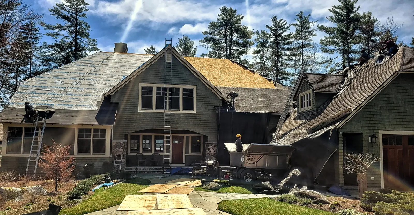 Northpoint Roofing crew completing a residential roof replacement in New Hampshire