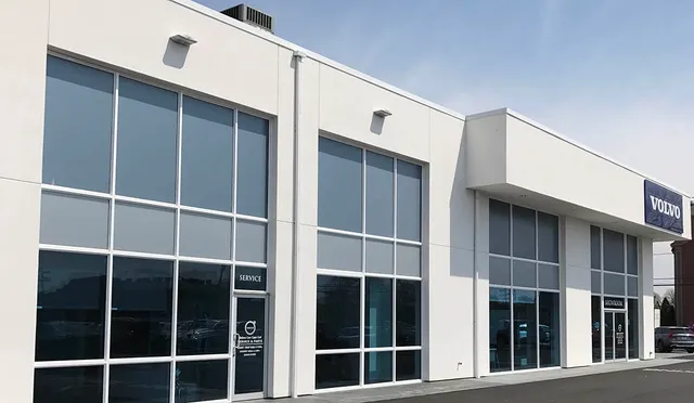 Large commercial building with tinted windows