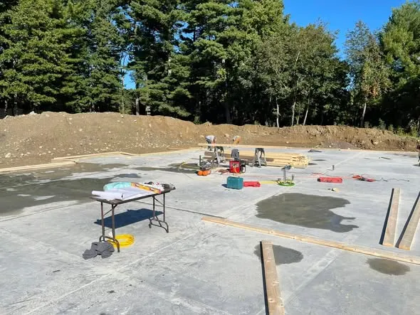 Finished slab on a new-construction site