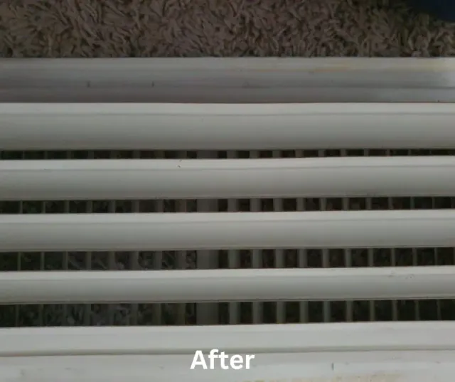 Clean air duct vent after professional air duct cleaning Massachusetts by Clean Air Pro, showing thorough removal of dust and debris.