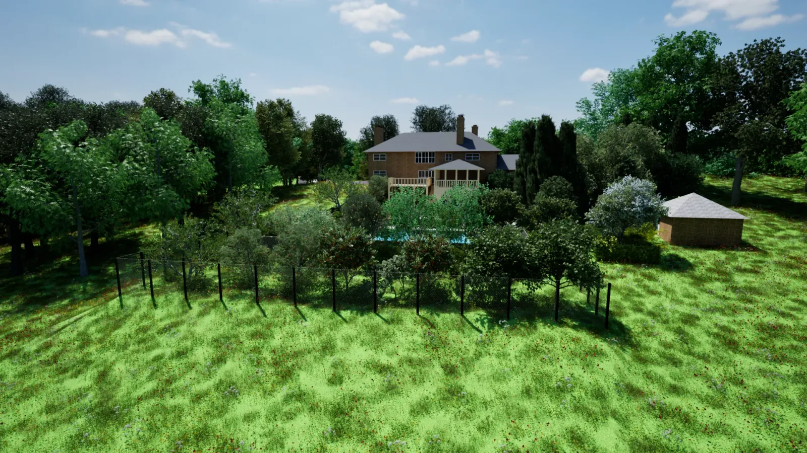 Design render of the finished backyard plan