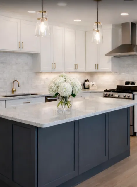 Custom kitchen remodel with island and cabinetry
