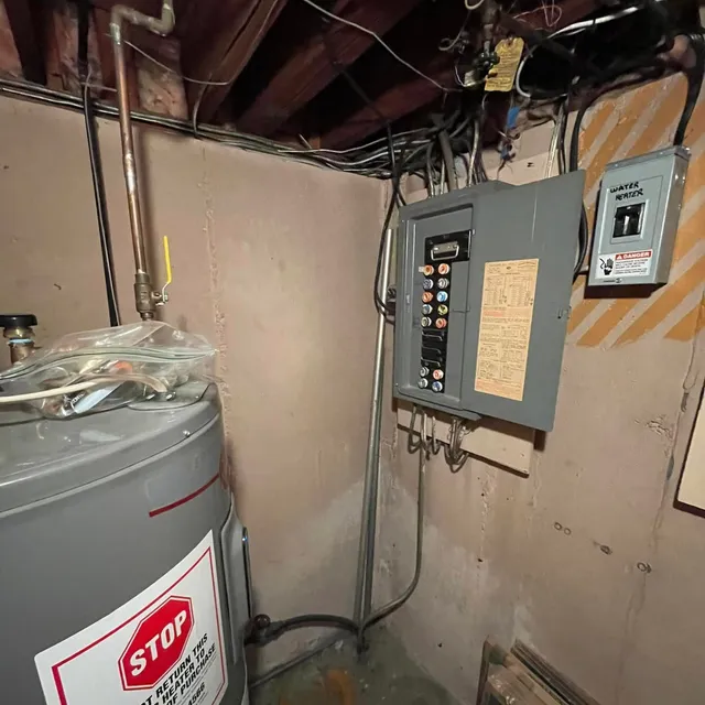 Basement panel and water-heater disconnect
