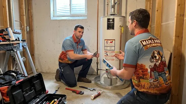 Water heater repair and replacement work by Maple Paw Plumbing.