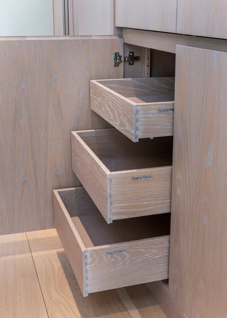 Custom cabinetry detail with dovetailed drawer boxes