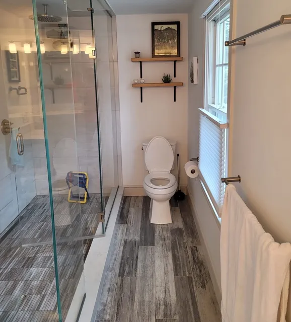 Bathroom Remodel in Dover, Massachusetts. Glass Shower.