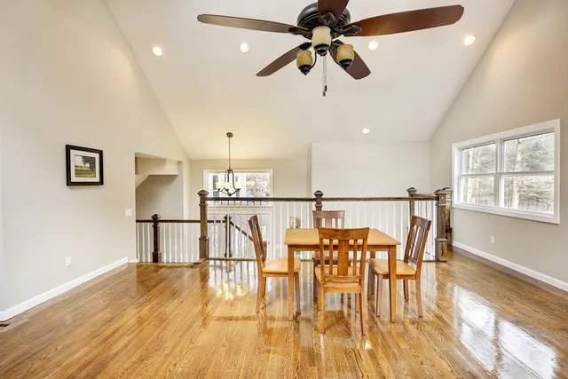 Great room with vaulted ceiling