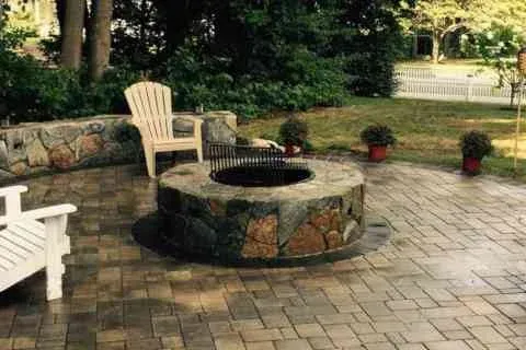 Custom fire pit and fireplace construction