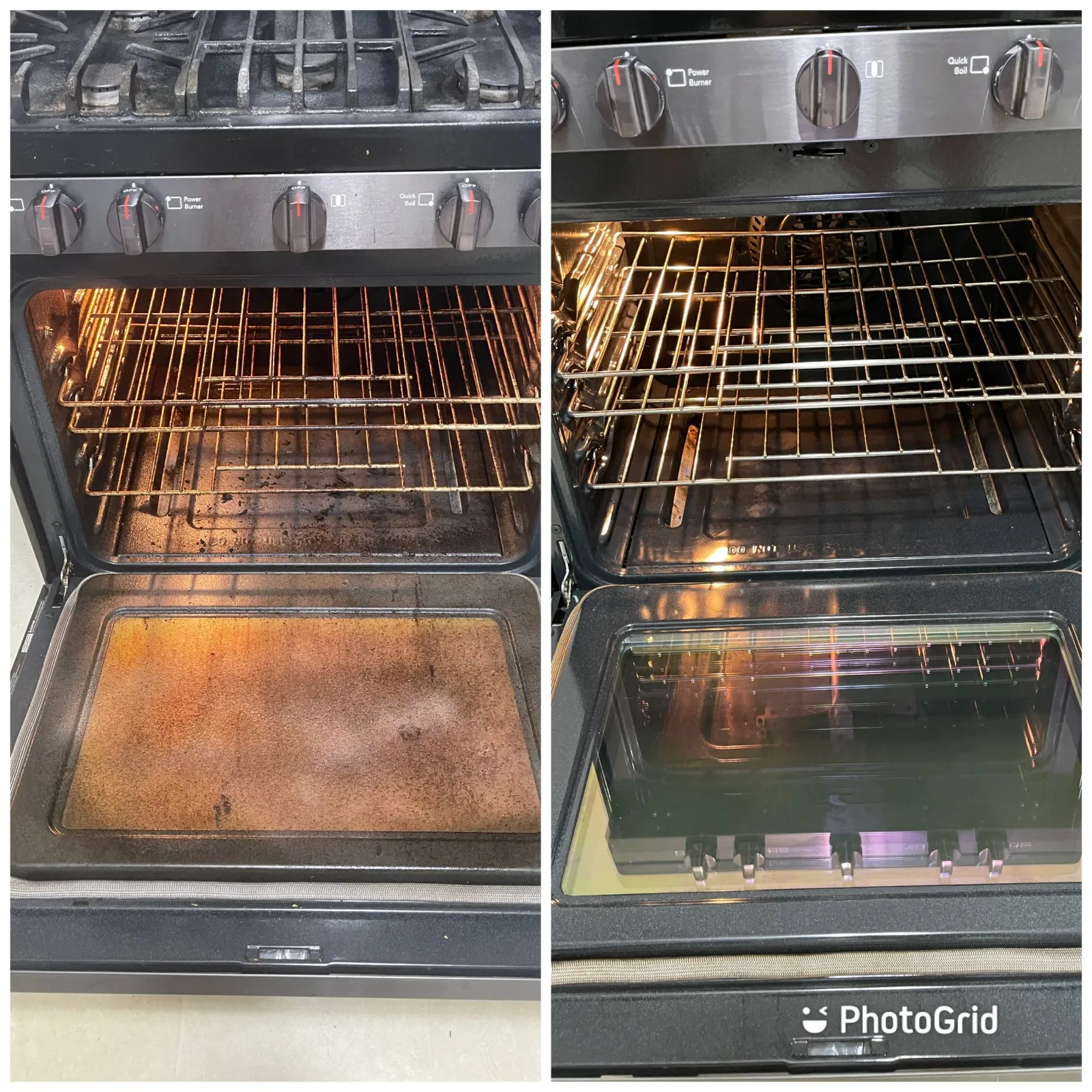 Gleaming Oven After Cleaning