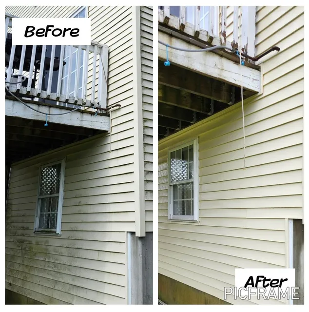 House siding before and after cleaning