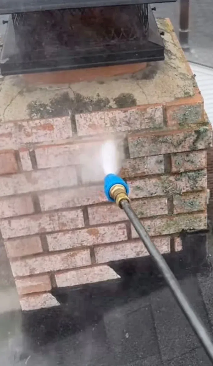 Chimney cleaning exterior pressurewash — Chimney Goat project