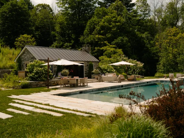 Poolside gathering space