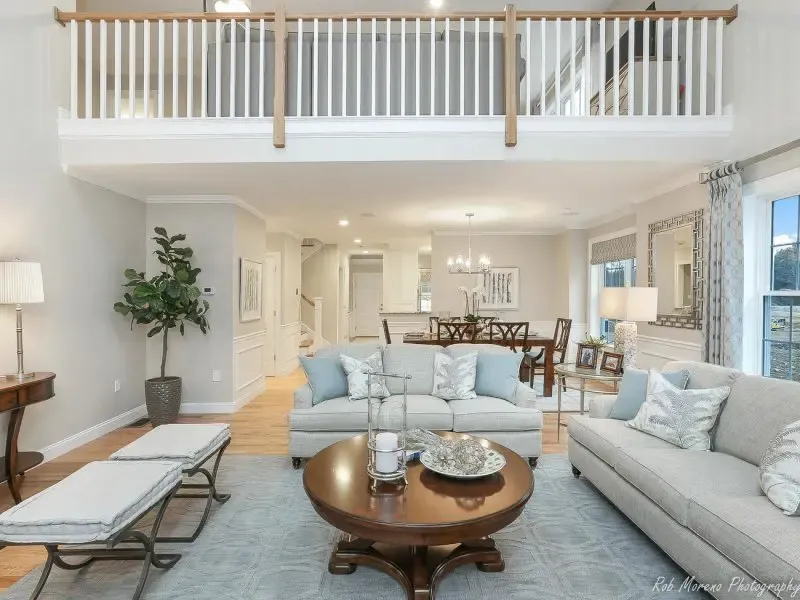rolling green living room