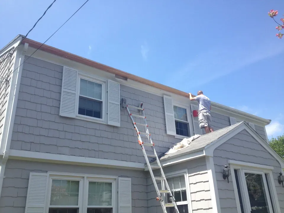 Contractor Painting Home Gutter - Abington, MA - JMD Services CO