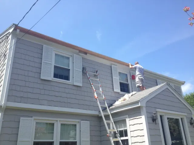 Contractor Painting Home Gutter - Abington, MA - JMD Services CO