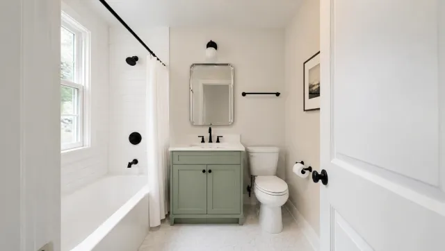 Bright bathroom refresh with white subway tile
