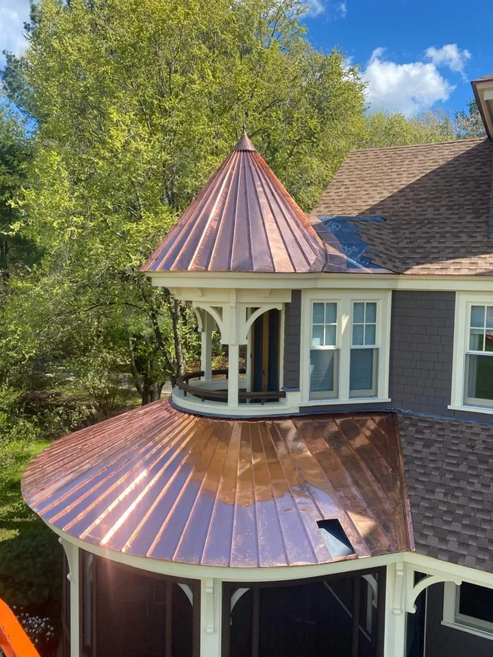 Gazebo roof framing and shingles by Luxus Construction