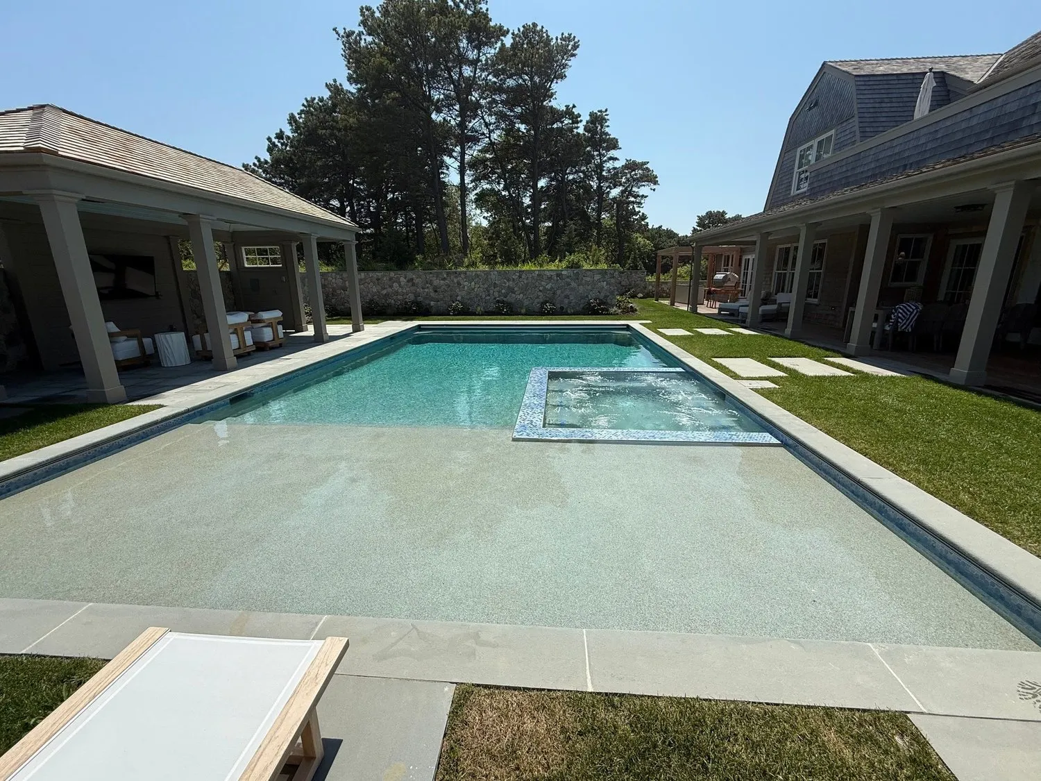 Custom gunite pool and spa project by Blue Water Pools & Spas