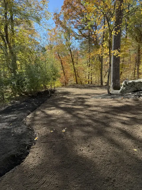 Gravel driveway site preparation and landscape grading by A. Fowkes Landscape & Construction