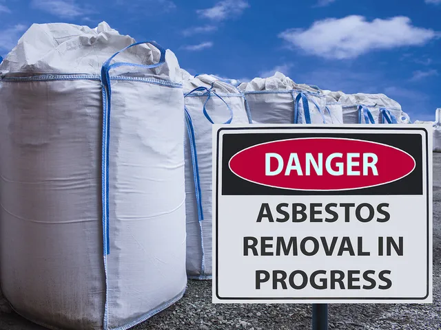 danger sign asbestos removal in progress