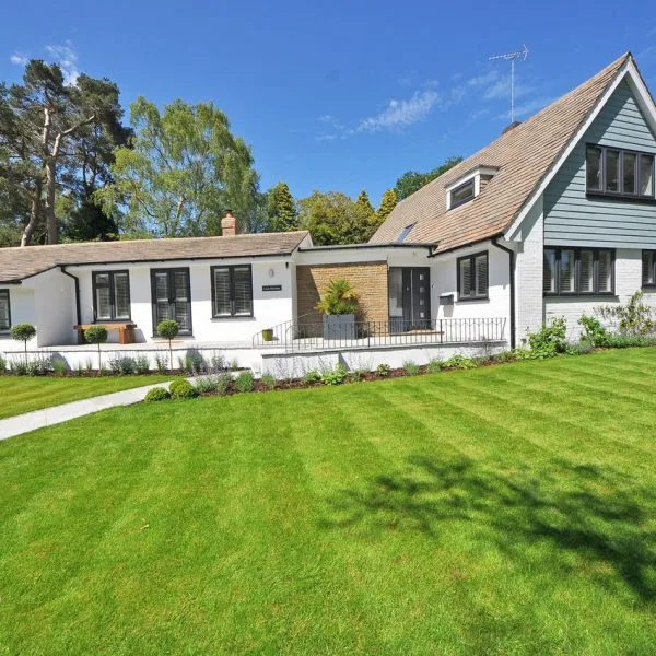 House with Mowed Lawn