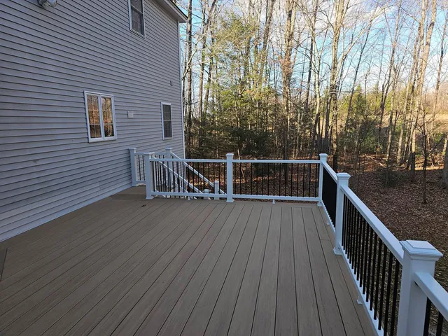 Finished deck surface and railing detail