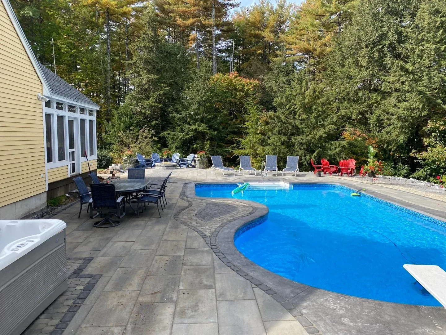 Landscape design with inground pool in Nashua, NH