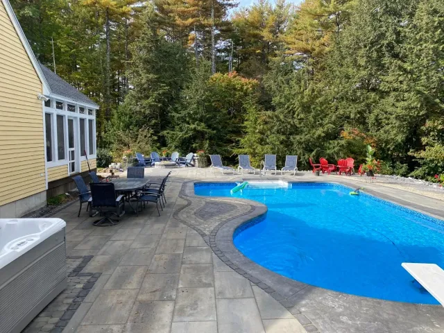 Landscape design with inground pool in Nashua, NH