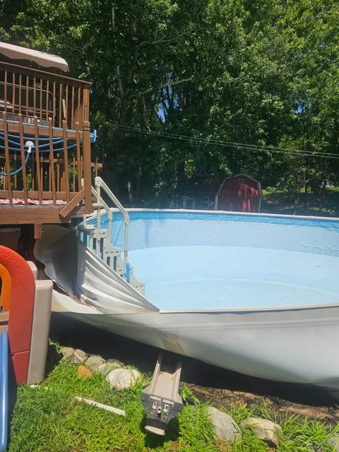 Above-ground pool removal: during removal