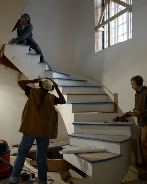 Ok, so you have the skeleton of a staircase, what now?

Well, you must finish the install with trims and treads and nosing– oh my!

This is no simple feat– yes, it might look simply beautiful in the end, but like a well cooked meal it takes many ingredients, techniques and micro-decisions along the way to make sure the final product tastes as good as it looks 

*Advisory: do not eat your staircase, constructions adhesive does not taste good, it will not go down well, trust us we know*

P.S. see our next post to see how we worked with a local machine shop who expertly machined our aluminum balusters which have begun to be added for additional support given the scale of this stair

(Photo cred: 1,5,6) @luminary_media.co