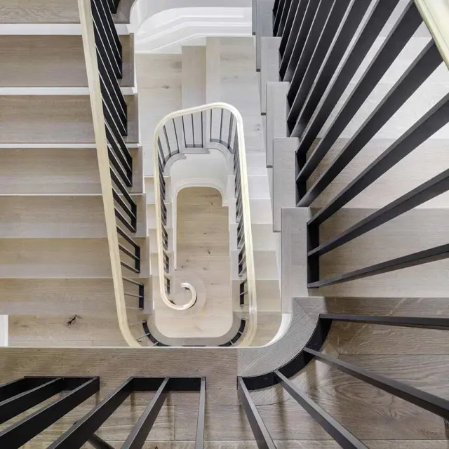 bronze and steel curved railing