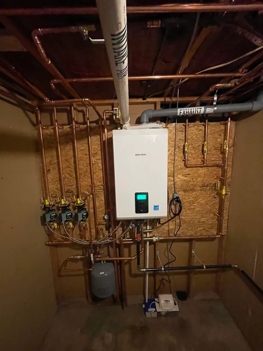 Navien tankless combi boiler with new copper near-boiler piping