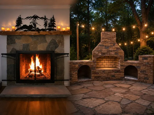 Indoor & Outdoor Stone Fireplaces