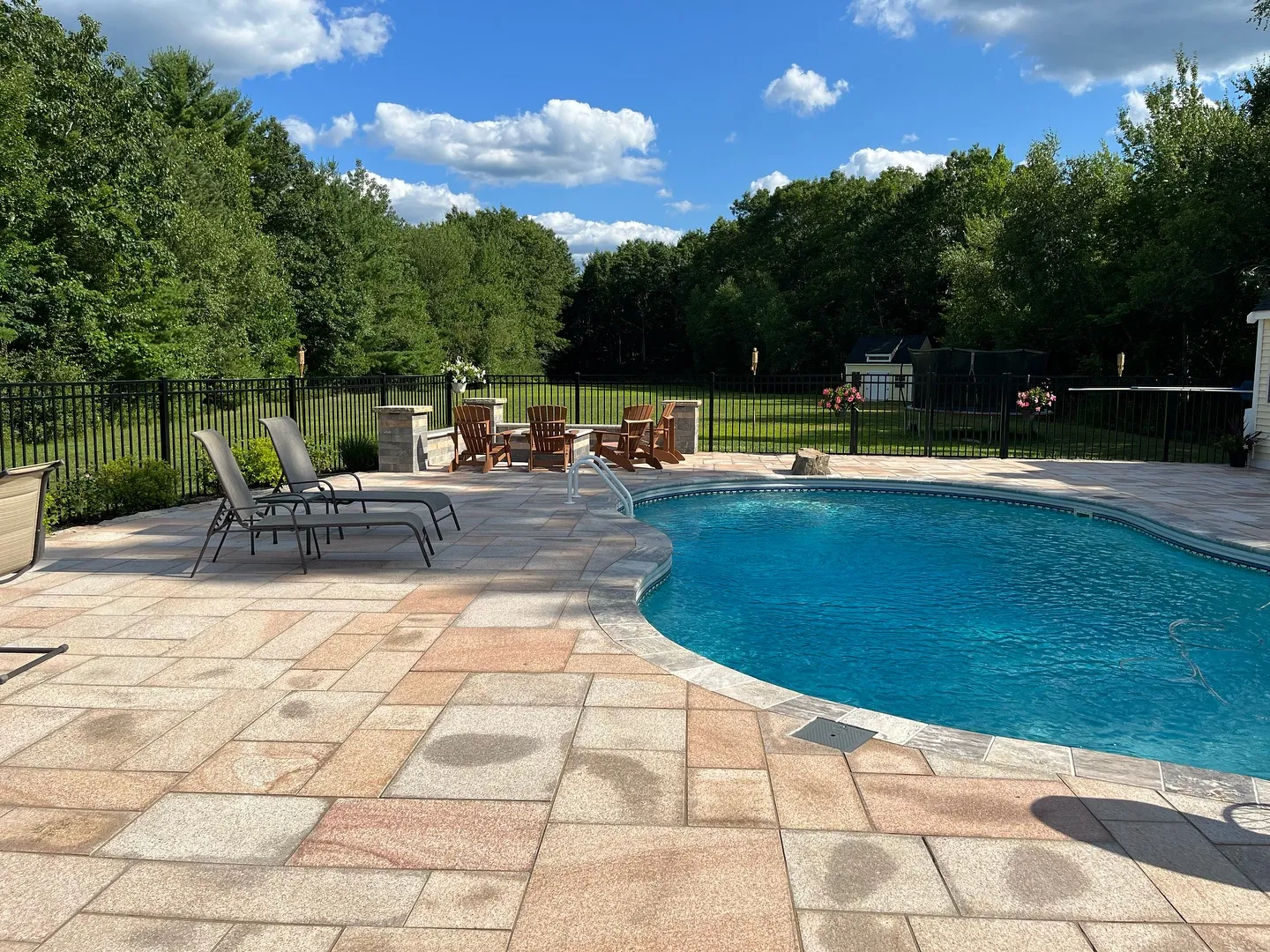 Poolside paradise 😎🍹

Here are some pics from a pool patio job we did using natural granite pattern stock stone and natural coping. 

#patio
#pool 
#poolpatio 
#naturalstone 
#granite
#granitestone 
#hardscape 
#hardscapes 
#hardscapedesign 
#landscape
 #landscaping 
#landscapedesign
#masonry
#middleboro
#capecod
#boston
#assonet
#newengland
#plymouthma
#outdoorliving
#homeandgarden
#poolparty 
#summer 
#summervibes