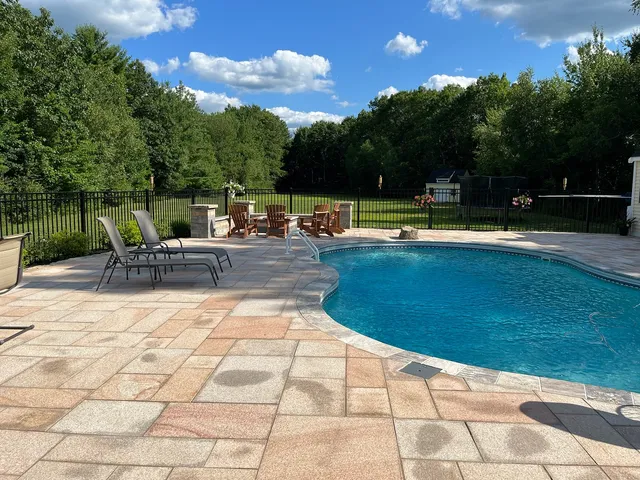 Poolside paradise 😎🍹

Here are some pics from a pool patio job we did using natural granite pattern stock stone and natural coping. 

#patio
#pool 
#poolpatio 
#naturalstone 
#granite
#granitestone 
#hardscape 
#hardscapes 
#hardscapedesign 
#landscape
 #landscaping 
#landscapedesign
#masonry
#middleboro
#capecod
#boston
#assonet
#newengland
#plymouthma
#outdoorliving
#homeandgarden
#poolparty 
#summer 
#summervibes