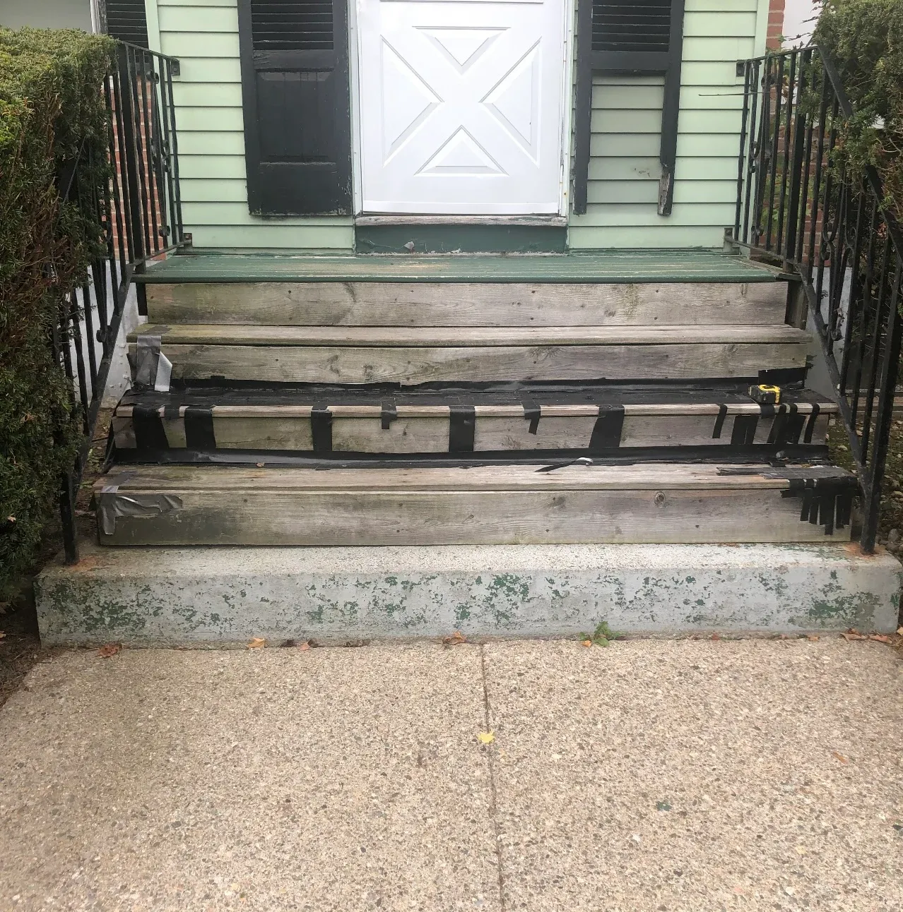 Exterior stair rebuild, treads stripped for replacement