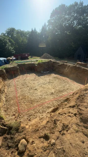 Footing dig for new home build in Maine