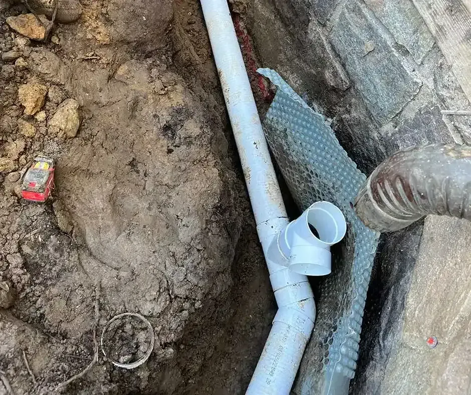 PVC drainage pipe French Drain Installation Hartford, CT