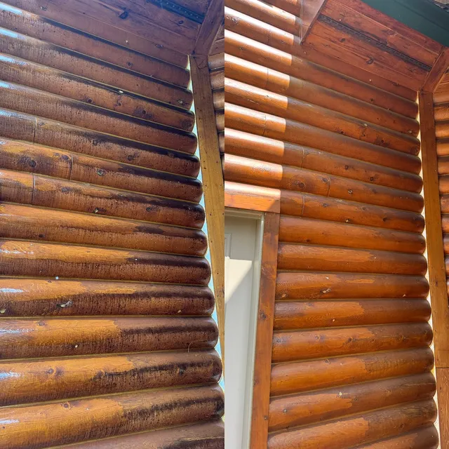 Preparing a Log Home for Fresh Stain | House Washing in Wolfeboro, NH