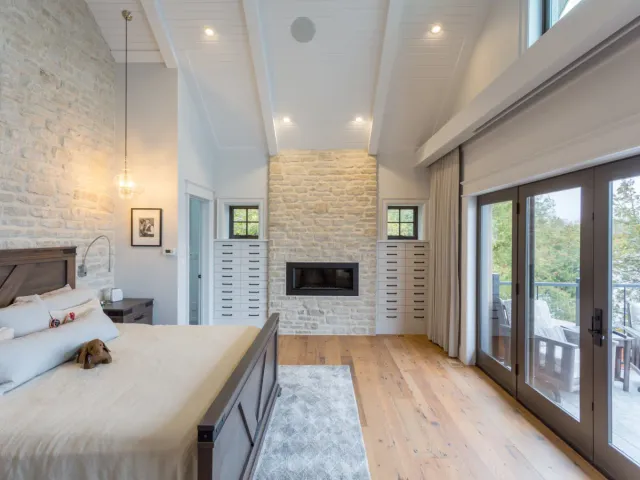 Master bedroom in a completed whole-home remodel by M&A Contractors