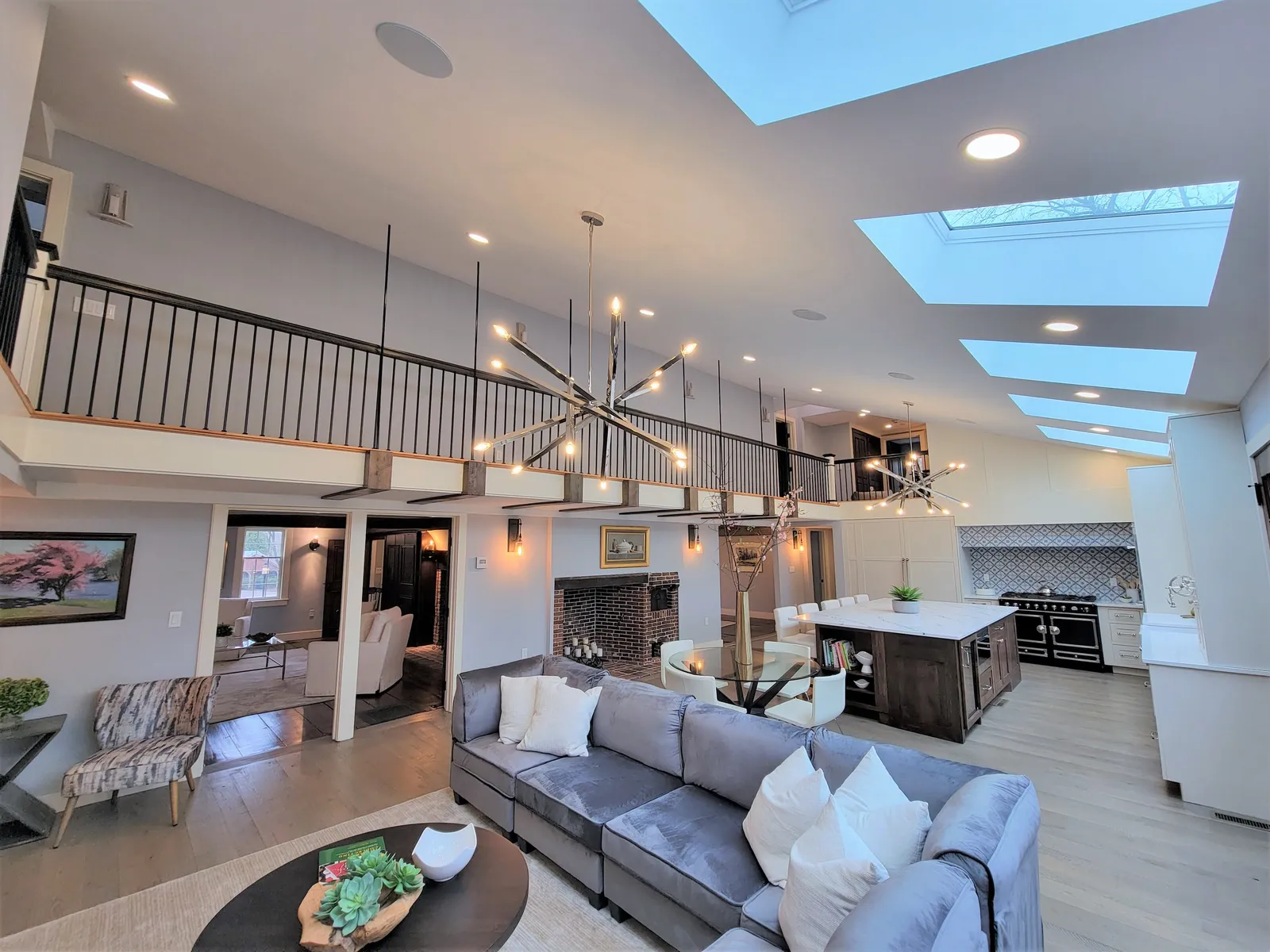 Family Room / Kitchen Addition with view of new catwalk