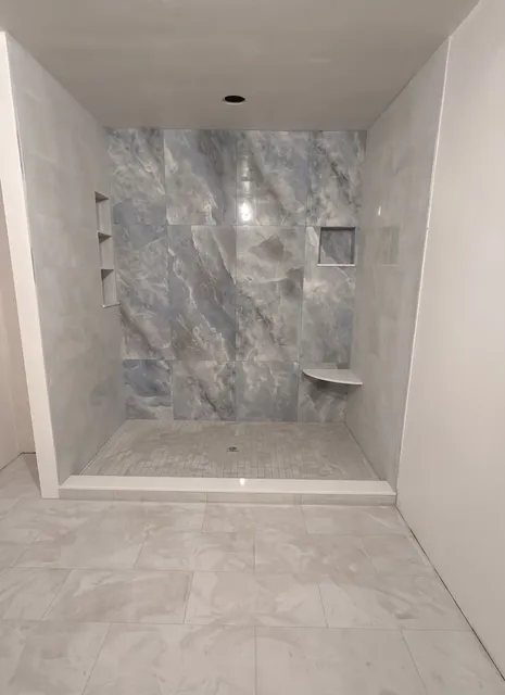 Blue Marble Walk-In Shower