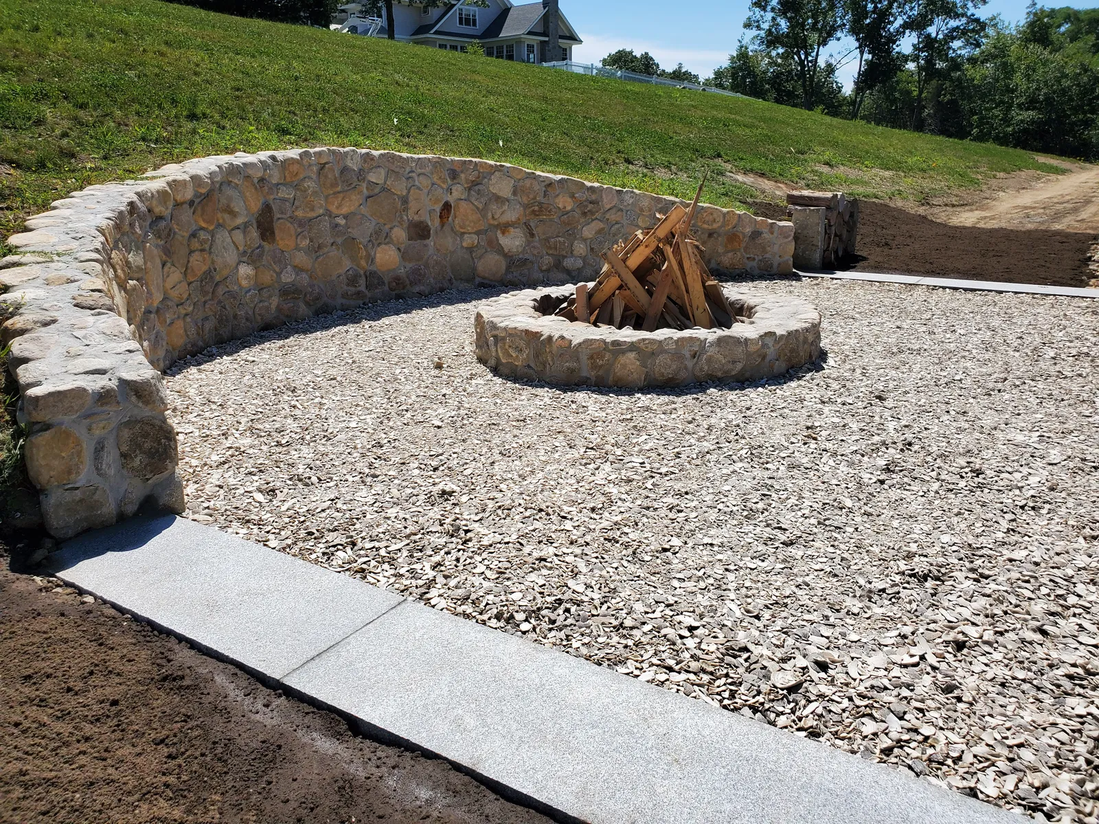 Natural stone wall construction by Stiles and Sons