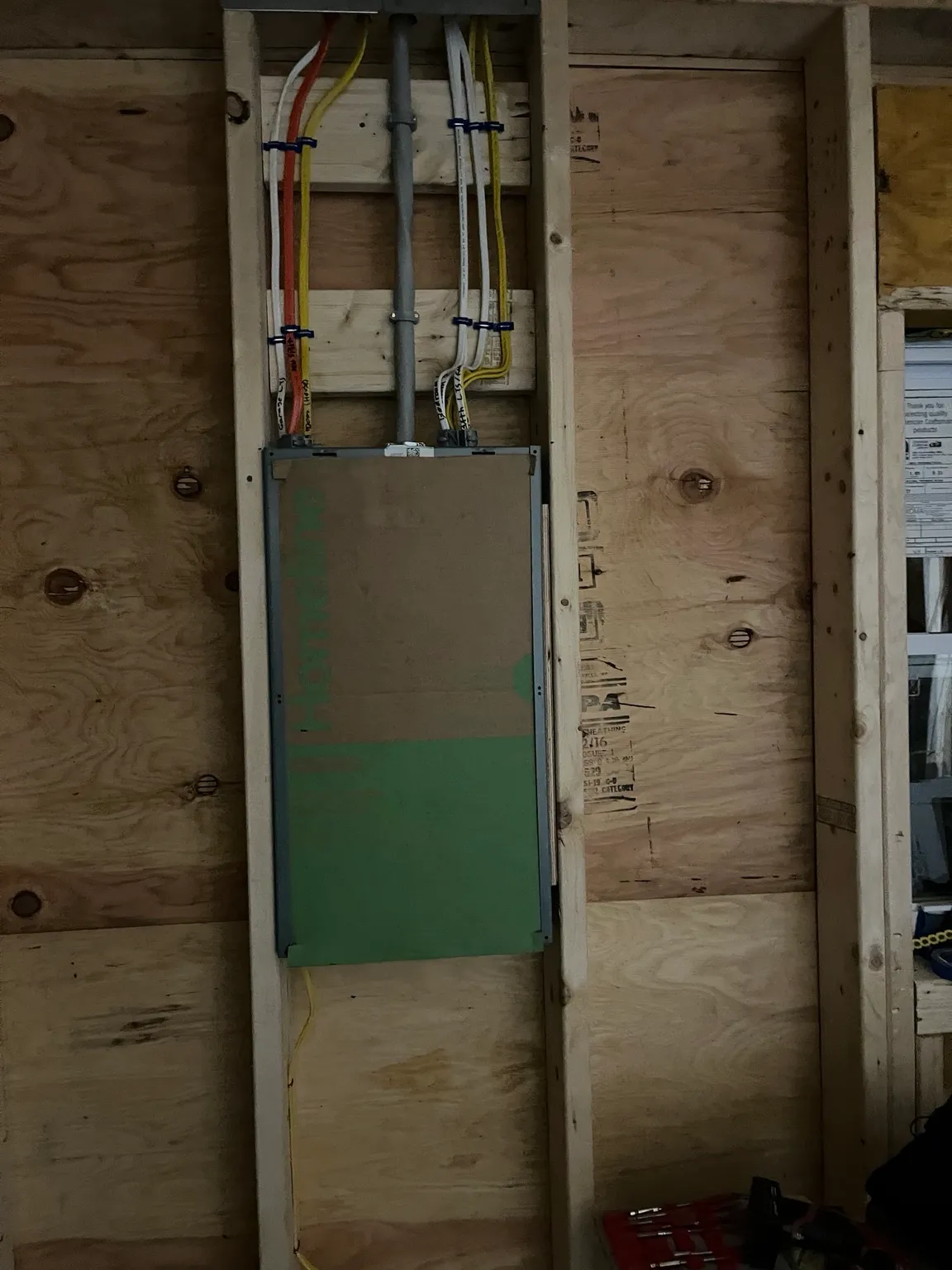 Organized rough electrical wiring for residential home addition