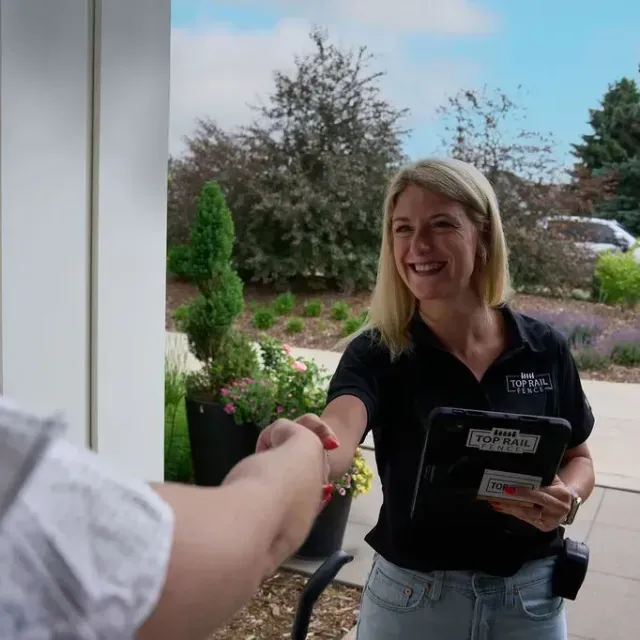 employee shaking hands