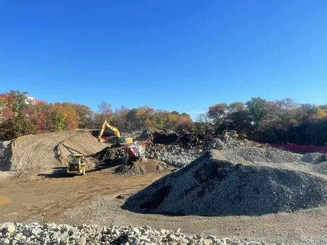 Excavators at Stoneham High School