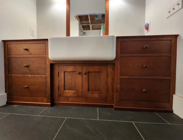 Cherry bathroom vanity