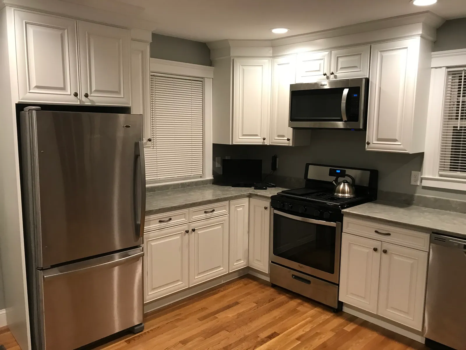 Kitchen remodel with white cabinets