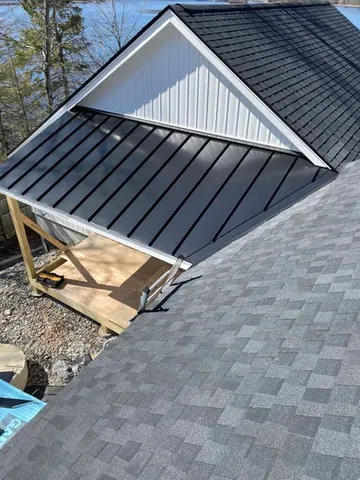 Metal and shingles.