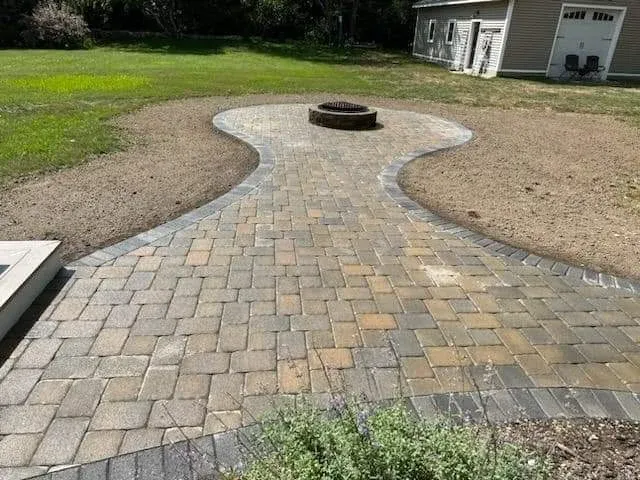 Curved Patio with Fire Pit